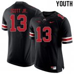 NCAA Ohio State Buckeyes Youth #13 Gee Scott Jr. Blackout Nike Football College Jersey SRA1345SQ